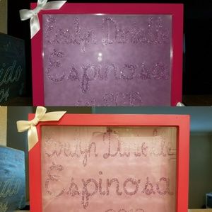 Custom Etched Baby Name Shadow box 8x10